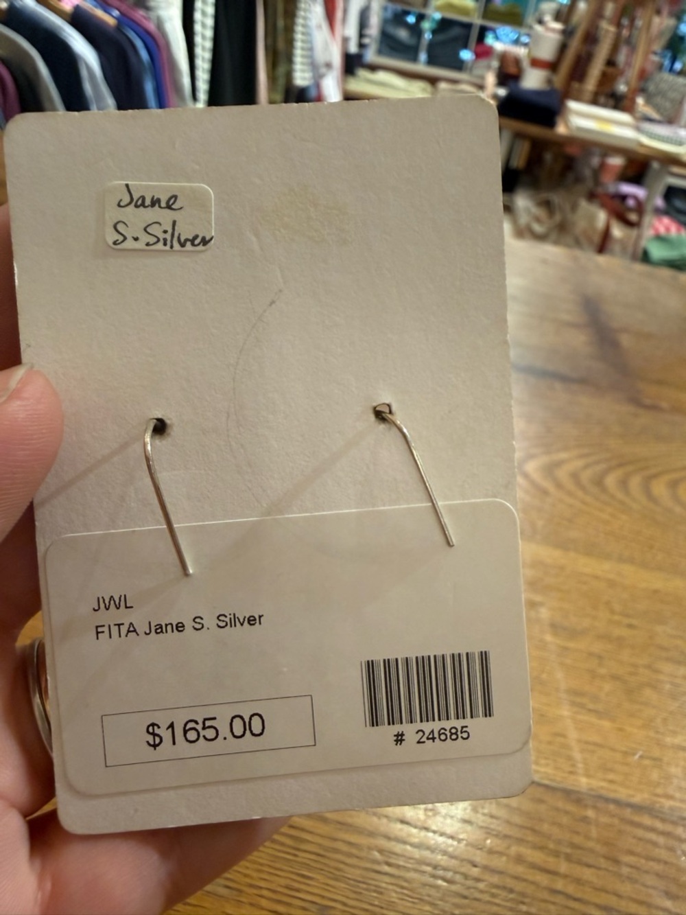 Fade Into The Abstract Silver Hook Drop Earrings - Picture 4 of 4